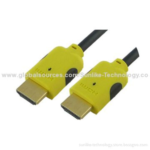 HDMI Cables with Double-color Molding, 24K Gold-plated Connector